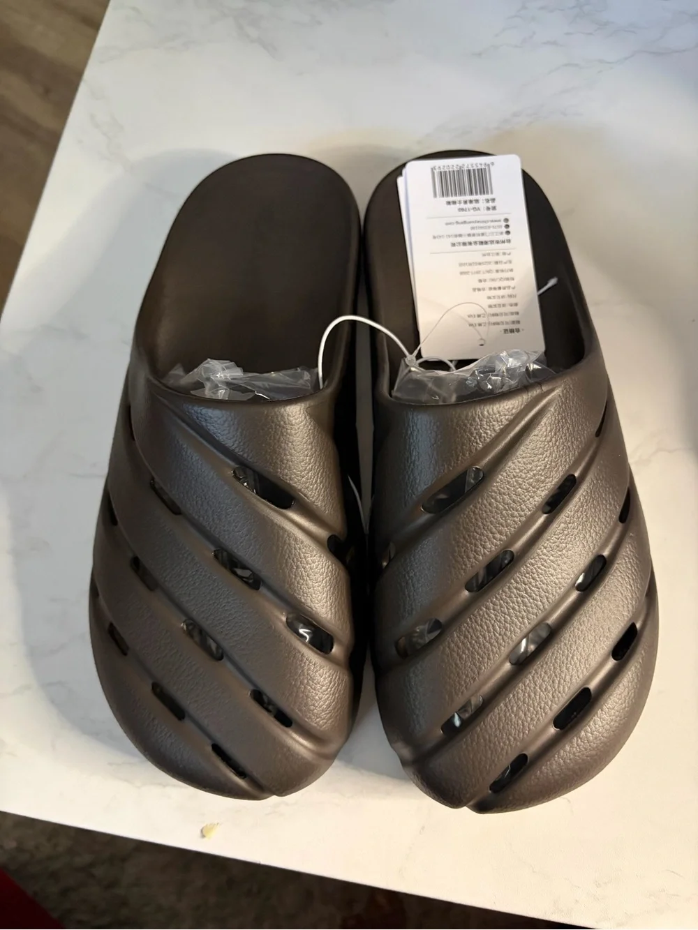 Men's Ventilated Slip-On Sandals in Dark Brown